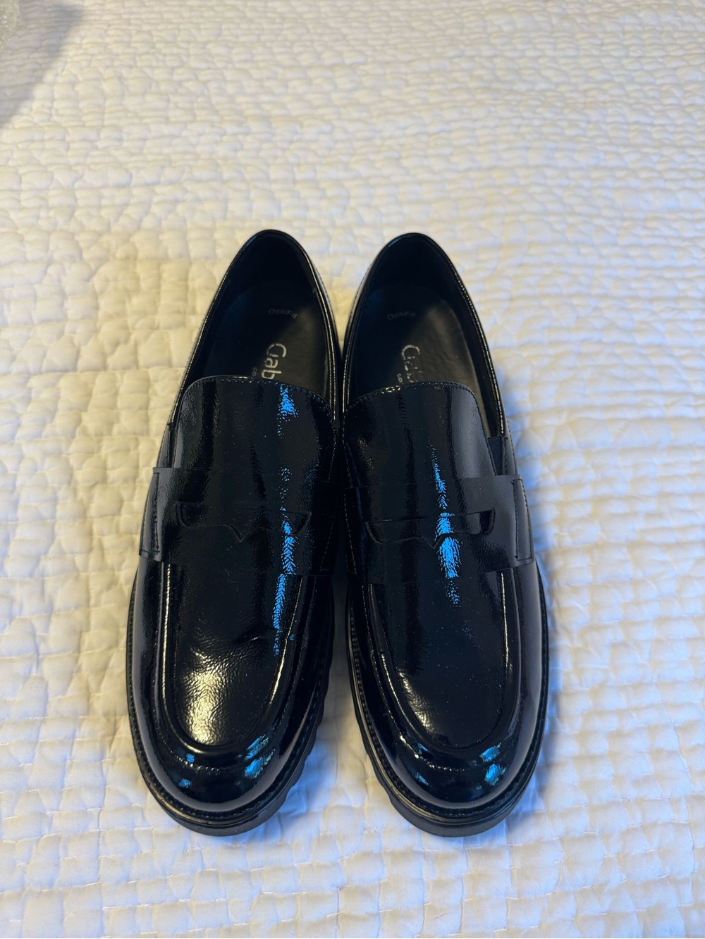 Gabor Women’s Black Patent Leather Loafers sz 8